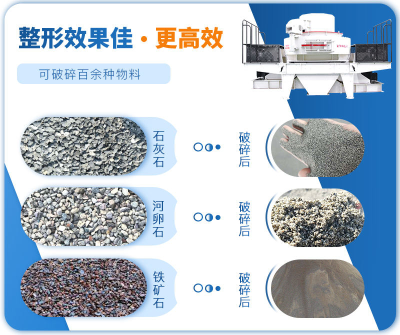 制砂機(jī)成品粒度多樣化，各種石料都不怕